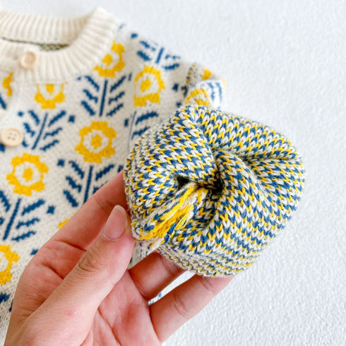 Children's sweater Jacquard knitted cardigan