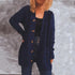Autumn and winter single-breasted thick twist pocket long sleeve knit sweater cardigan