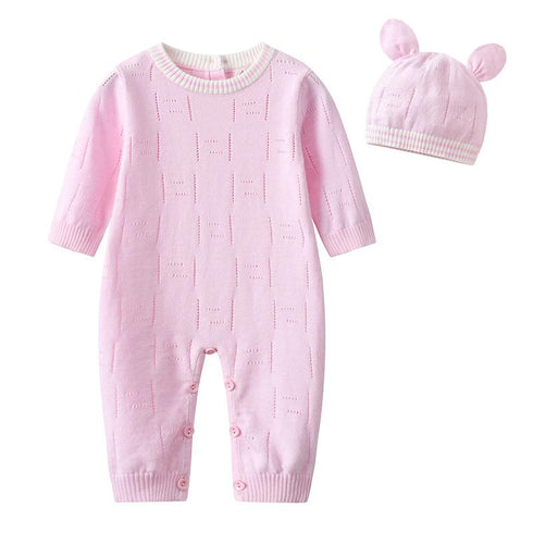 Autumn Knit Jumpsuit with Hat