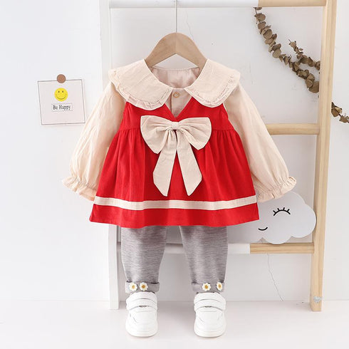 Fall/winter girls' vests long sleeve trousers set