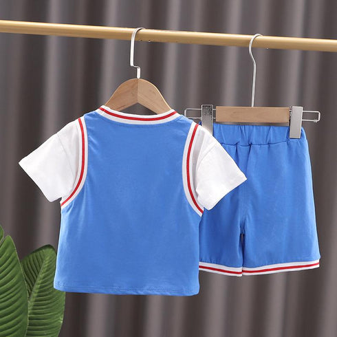 Summer children's casual short sleeve T-shirt set