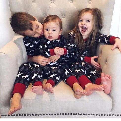 Christmas parents wear home clothes