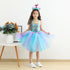 European And American Children's Clothing Girls Mermaid Fluffy Skirt Cospaly Performance Dress Fish Scale Dress Dress Send Headdress