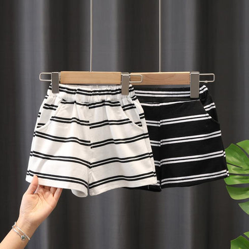 Children's T-shirt Striped Korean Crewneck Set