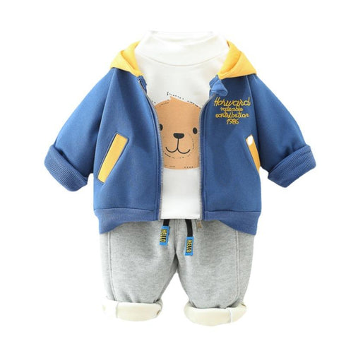 Autumn and winter children plus velvet sweater jacket trousers set of three