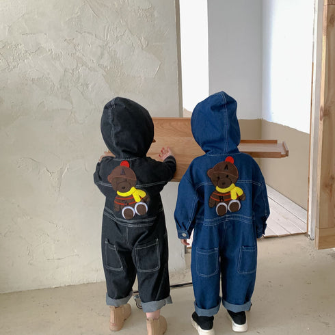 Super-foreign children's denim jumpsuit overalls conjoined pants