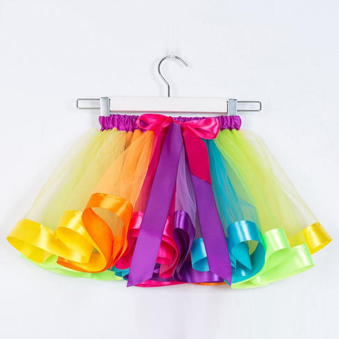 Summer New New Upgrade Plus Lined Mesh Rainbow Skirt Girl Skirt