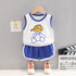 Round Neck Sleeveless Suspender Suit Sports Shorts Two-piece Set
