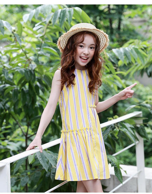 Summer New Children's Clothing Girls Skirt Striped Vest Dress Girls Dress