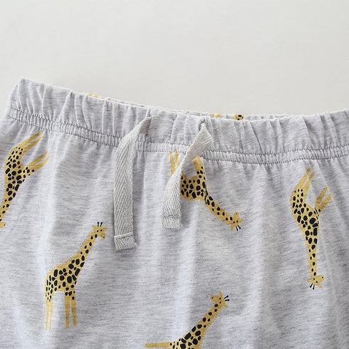 Summer white giraffe boy short sleeve suit