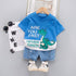Children's Dinosaur Alphabet Printed Short Sleeve Set