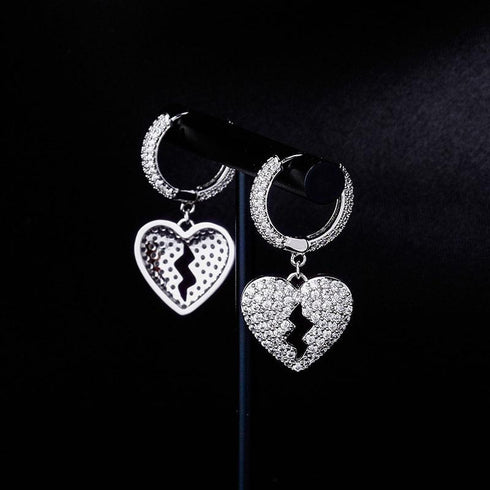 Heartbreak Love Earrings Zircon Hip Hop Simple Women's Earrings Jewelry