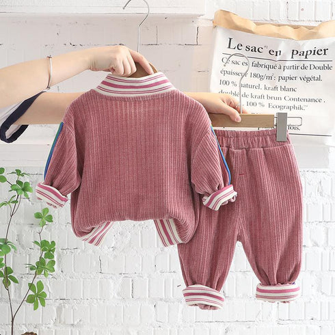 Girls Spring and Autumn Long Sleeve Pants Set Two-Piece Set