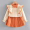Girls Spring And Autumn Cute Knit Princess Dress Set