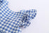 Summer New Girl's Back Bow Dress Backless Fly Sleeve Plaid Princess Dress
