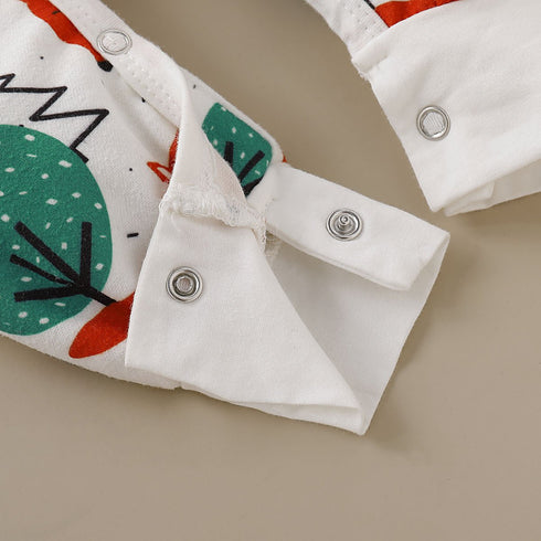 Autumn And Winter Cartoon Printed Baby Jumpsuit
