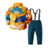 Boy Dinosaur Shirt Straps Two-Piece Set