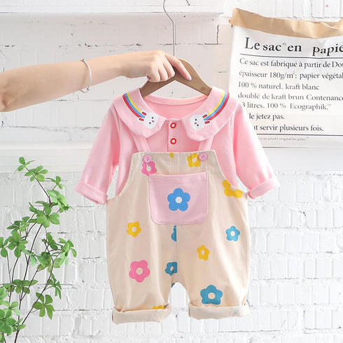 Spring and Autumn Girls Strapless Two-Piece Set