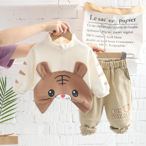 Spring and Autumn Boys Long Sleeve Set Two-Piece Set