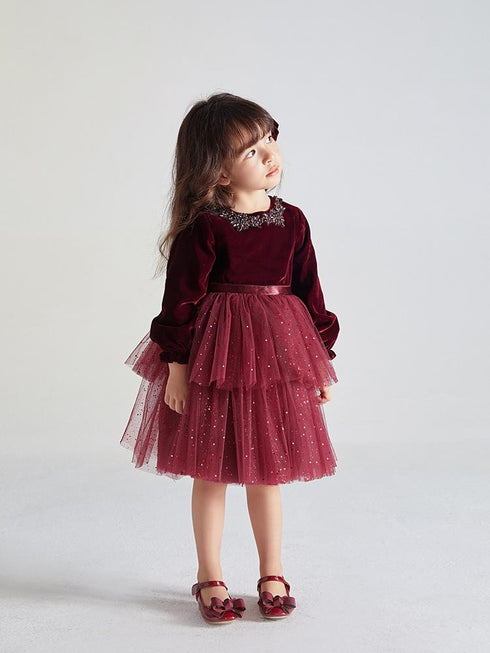 New Year's Christmas children's dress princess dress catwalk dress