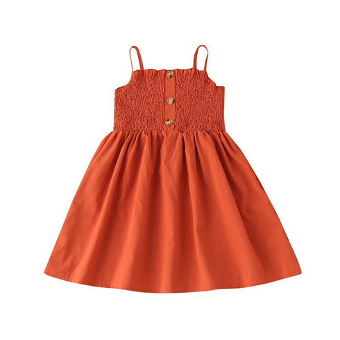 Summer Girl's Simple Waist Dress