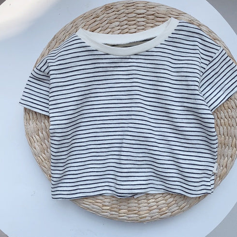 Cotton T-shirt Contrast Collar Bonded T-shirt Comfortable Top