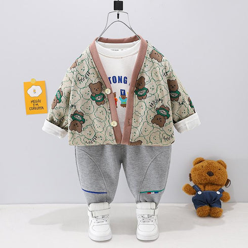 Boys children's clothing spring and autumn three-piece set