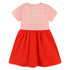 Girl's Short Sleeve Dress European Style Knit Cotton Crewneck Princess Dress