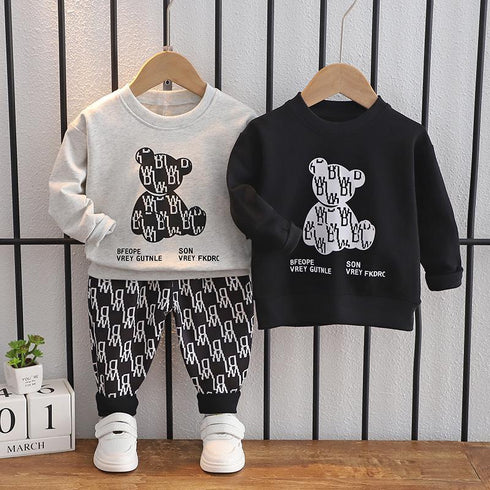 Spring and Autumn Boys Long Sleeve Two-Piece Set