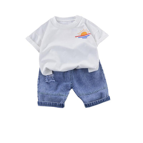 Boys short sleeve suit two-piece set