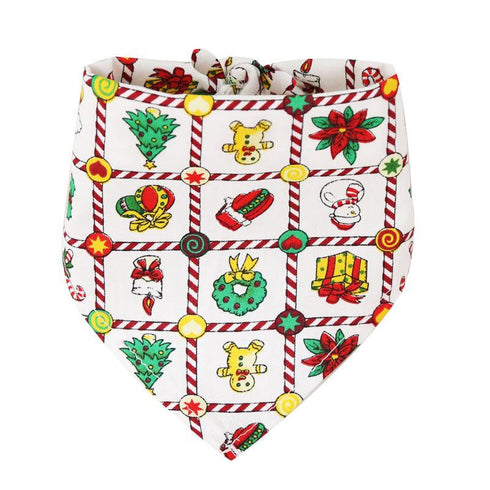 Small, medium and large dog dog cat triangle saliva towel Christmas decorative scarf