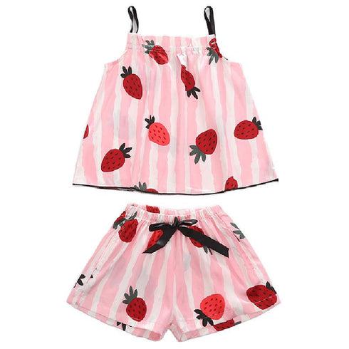 Girls' Summer Sling Ice Silk Pajamas Home Clothes