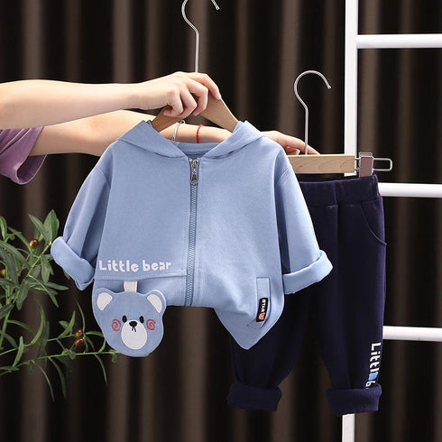 Spring and Autumn Children's Long Sleeve Hoodie Two-Piece Set
