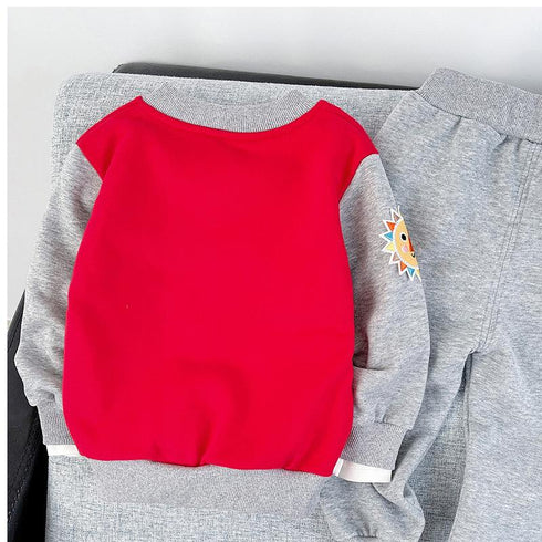 Spring and Autumn Boys Long Sleeve Cardigan Sports Leisure Two-Piece Set