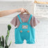 Striped short sleeve suit baby summer casual suspender pants