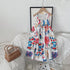 Girls Suspender Printed Dress 2022 Summer New Girls Loose Beach Dress