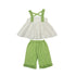 Summer Suit 2022 New Girls Foreign Style Floral Suspender Top Cropped Pants Two-piece Set