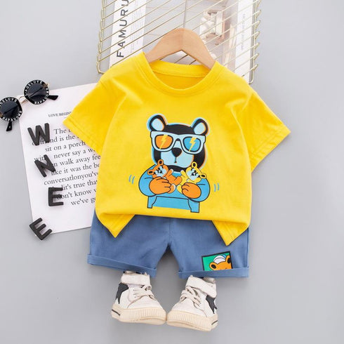 Children's Summer Denim Short Sleeve Set