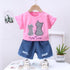 Girl's Short-Sleeve Jeans Set