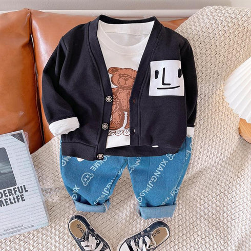 Spring and Autumn Boys Suit Three-Piece Set