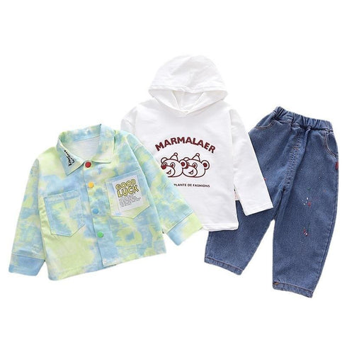 Boy's Spring and Autumn Dress Three-Piece Set