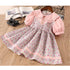 Summer New Girls Dress Short Sleeve Floral Lapel Children's Dress
