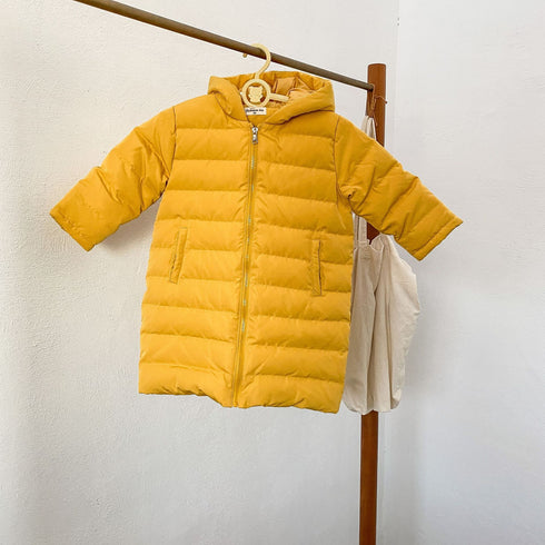 Winter children's light long hooded 90 white duck down warm down jacket