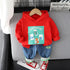 Spring and Autumn Boys Cartoon Long Sleeve Hoodie Two-Piece Set