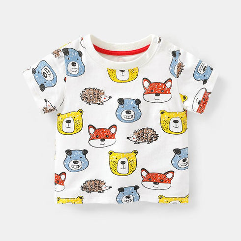 Summer New Baby Boy Short Sleeve T-shirt Boy Half Sleeve Cartoon Printed Jacket Cotton Comfortable