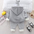 Autumn and winter boys plus velvet hooded sweater suit two-piece set