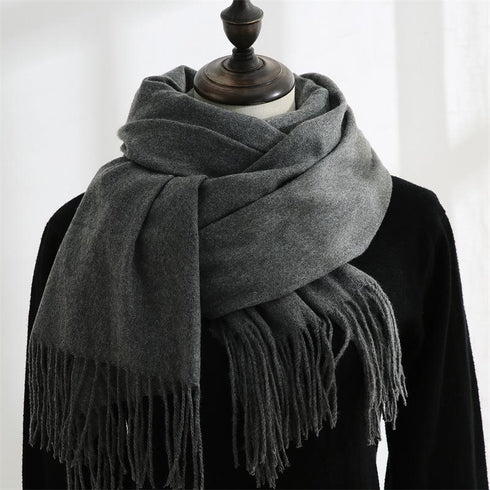 Solid color cashmere scarf fashion tassel scarf