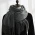 Solid color cashmere scarf fashion tassel scarf