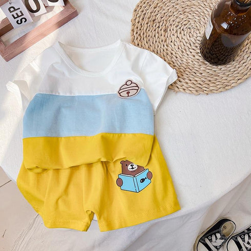 Boy's Summer Short Sleeve Shorts Set Two-Piece Set