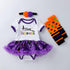 Halloween Baby Dress Printed Net Sand Dress, Exotic Cute Short Sleeved Dress And Socks Set